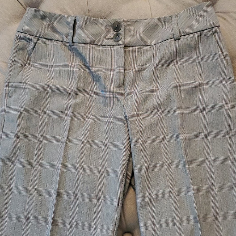 WHBM Plaid Flare Leg Dress Pants